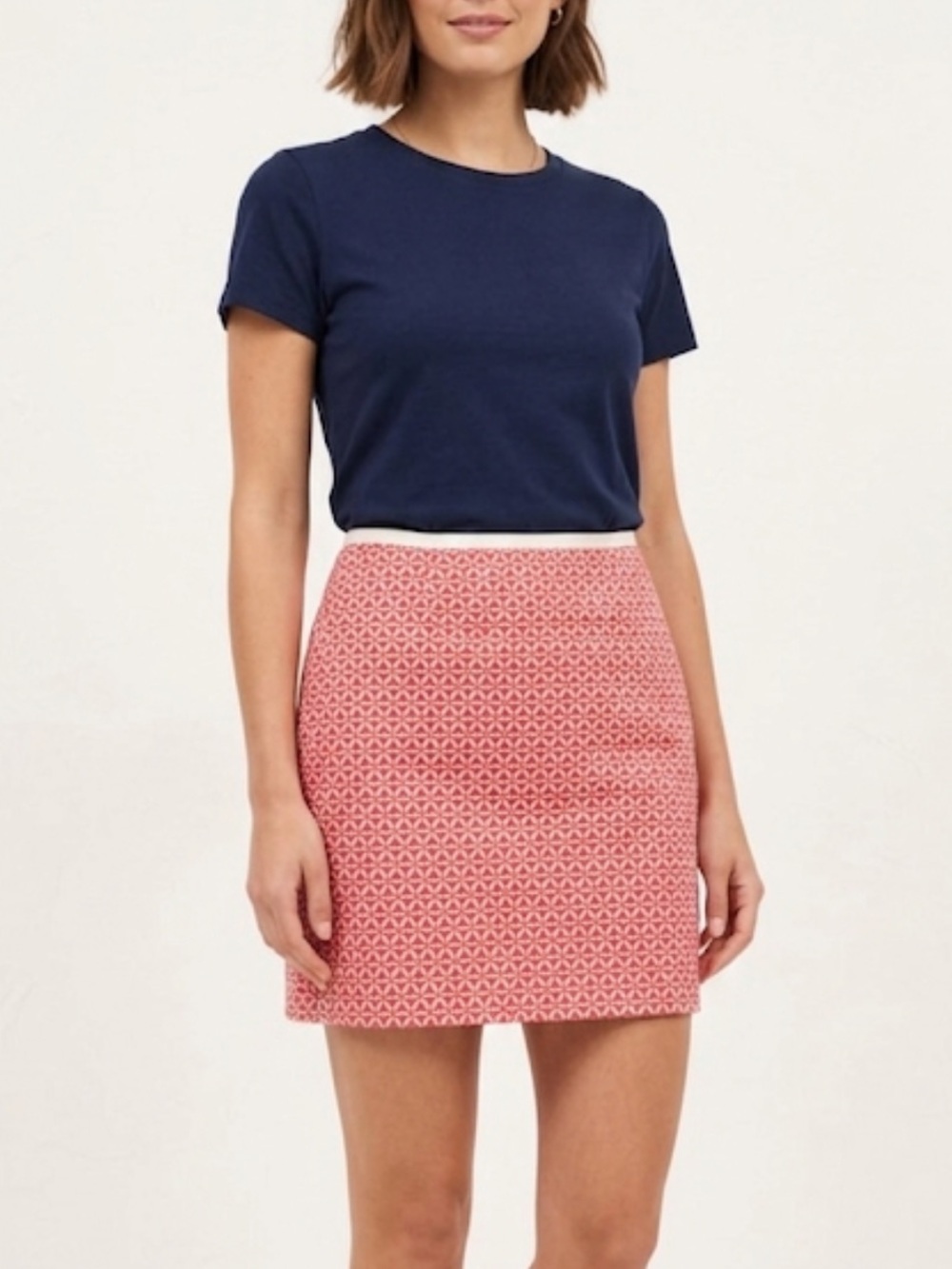 TALBOTS Starfish Pink Eyelet Pencil Skirt